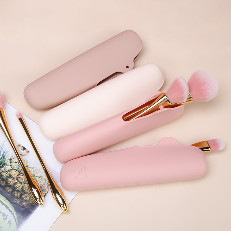 Custom BPA Free Durable Portable Travel Makeup Pouch Bag Csaes Silicone Makeup Brush Bag for Cosmetic