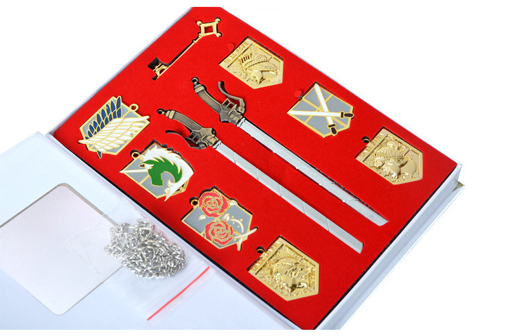 10pcs in one Set Alloy Model of Scout Regiment and  badge for Fans of Attend on Titan Shingeki no Kyojin Cosplay as gift