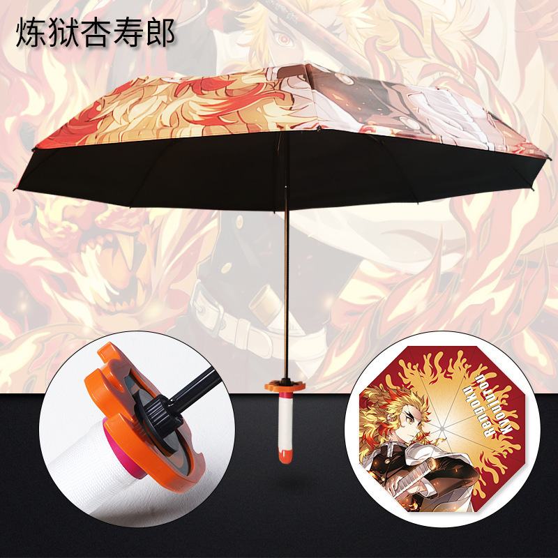 9 Design Anime Demon Slayer Foldable Multifunctional Parasol Umbrella with UV protection