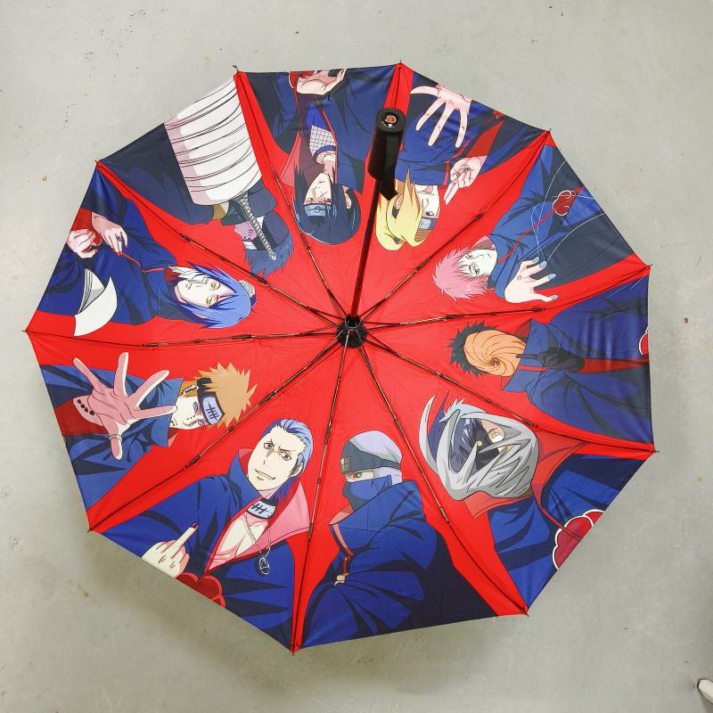 2 Color Anime Uzumaki Uchiha Sasuke Itachi Akatsuki Character Sunscreen Umbrella in Gift box