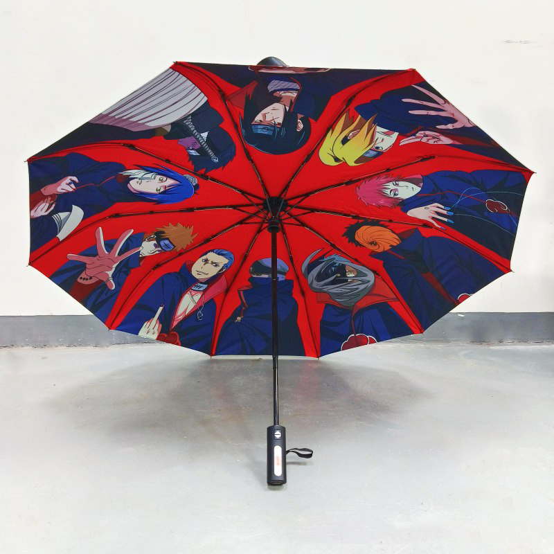 2 Color Anime Uzumaki Uchiha Sasuke Itachi Akatsuki Character Sunscreen Umbrella in Gift box