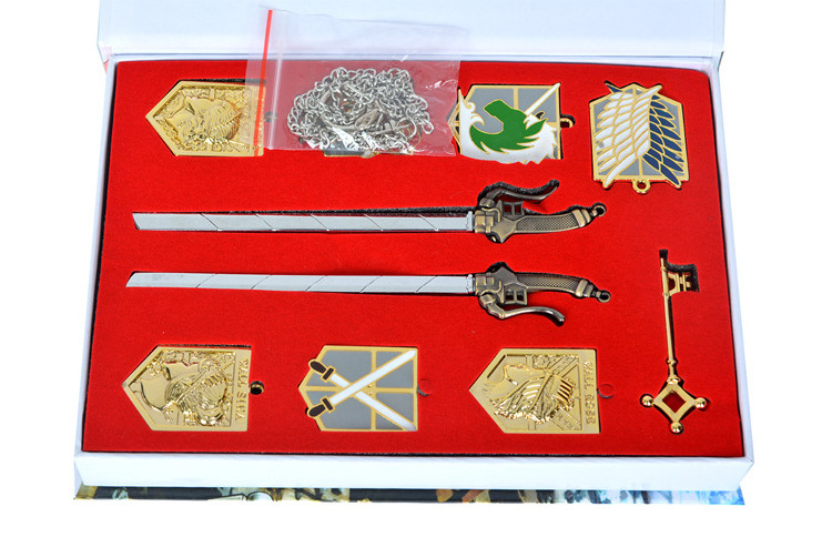 10pcs in one Set Alloy Model of Scout Regiment and  badge for Fans of Attend on Titan Shingeki no Kyojin Cosplay as gift