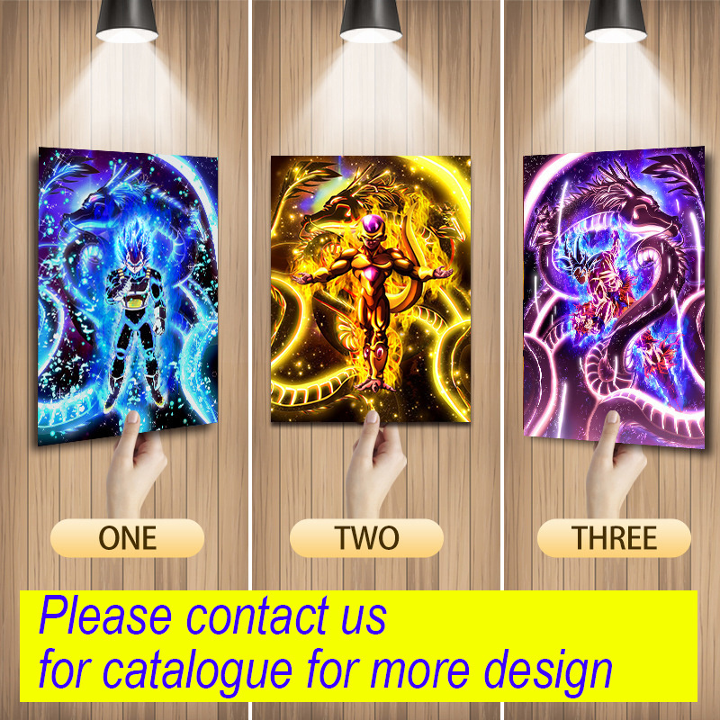 200 styles Anime 3D decorative motion PET Poster Frameless Wall Decoration 3D Print Changing Picture Anime Poster