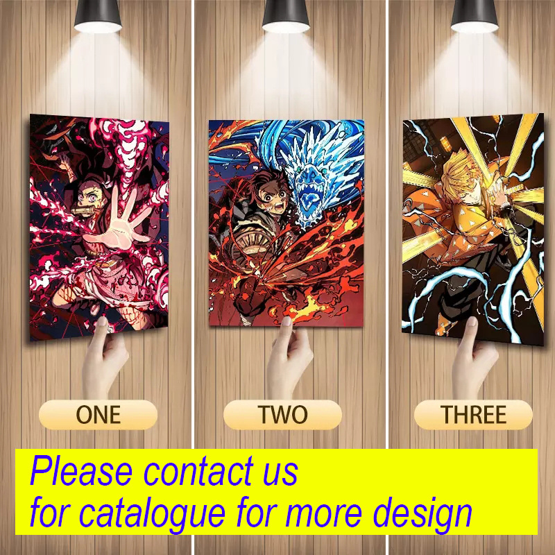 200 styles Anime 3D decorative motion PET Poster Frameless Wall Decoration 3D Print Changing Picture Anime Poster