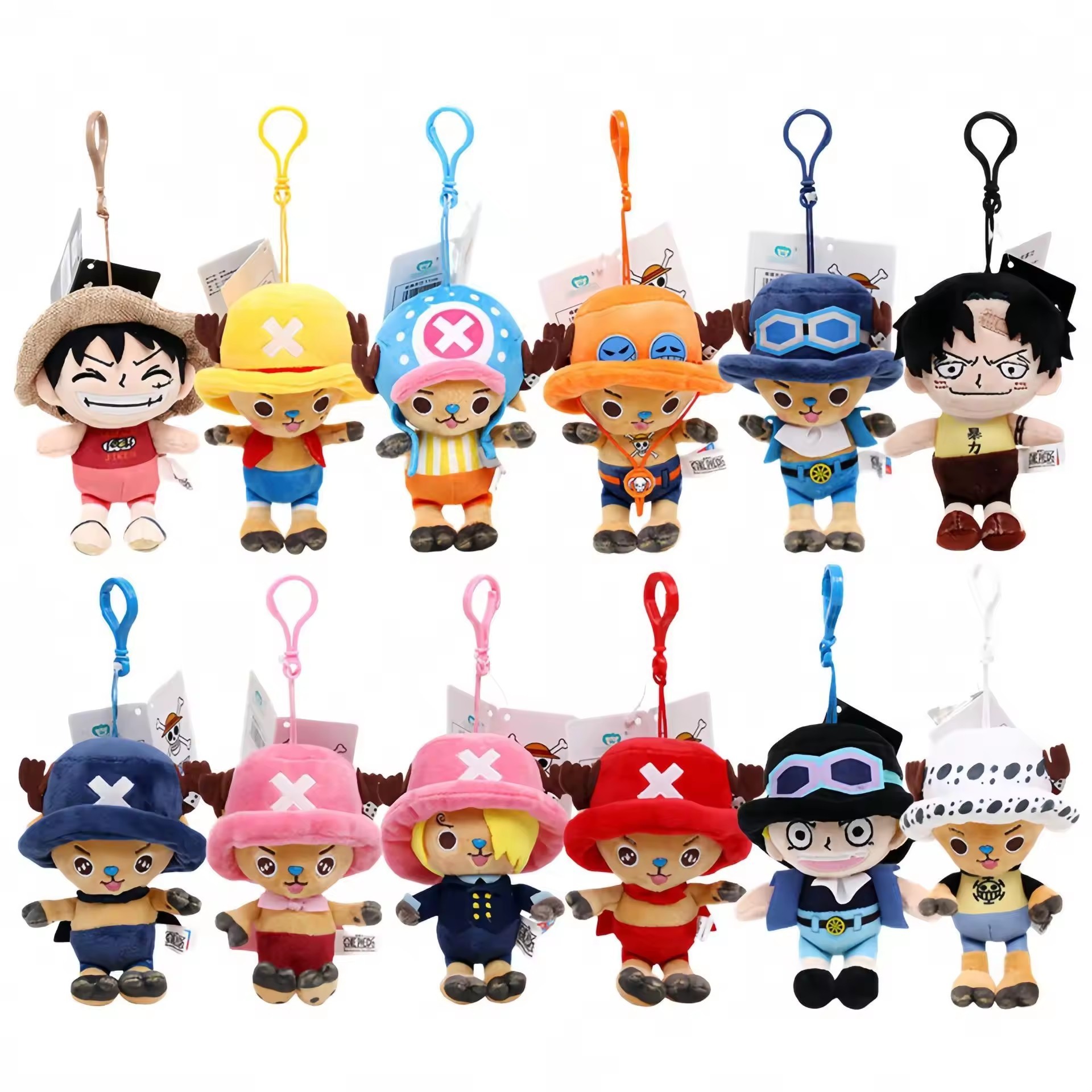 13 Color High Quality Anime Monkey D. Luffy Roronoa Zoro Nami Chopper Plush Keychain as Gift