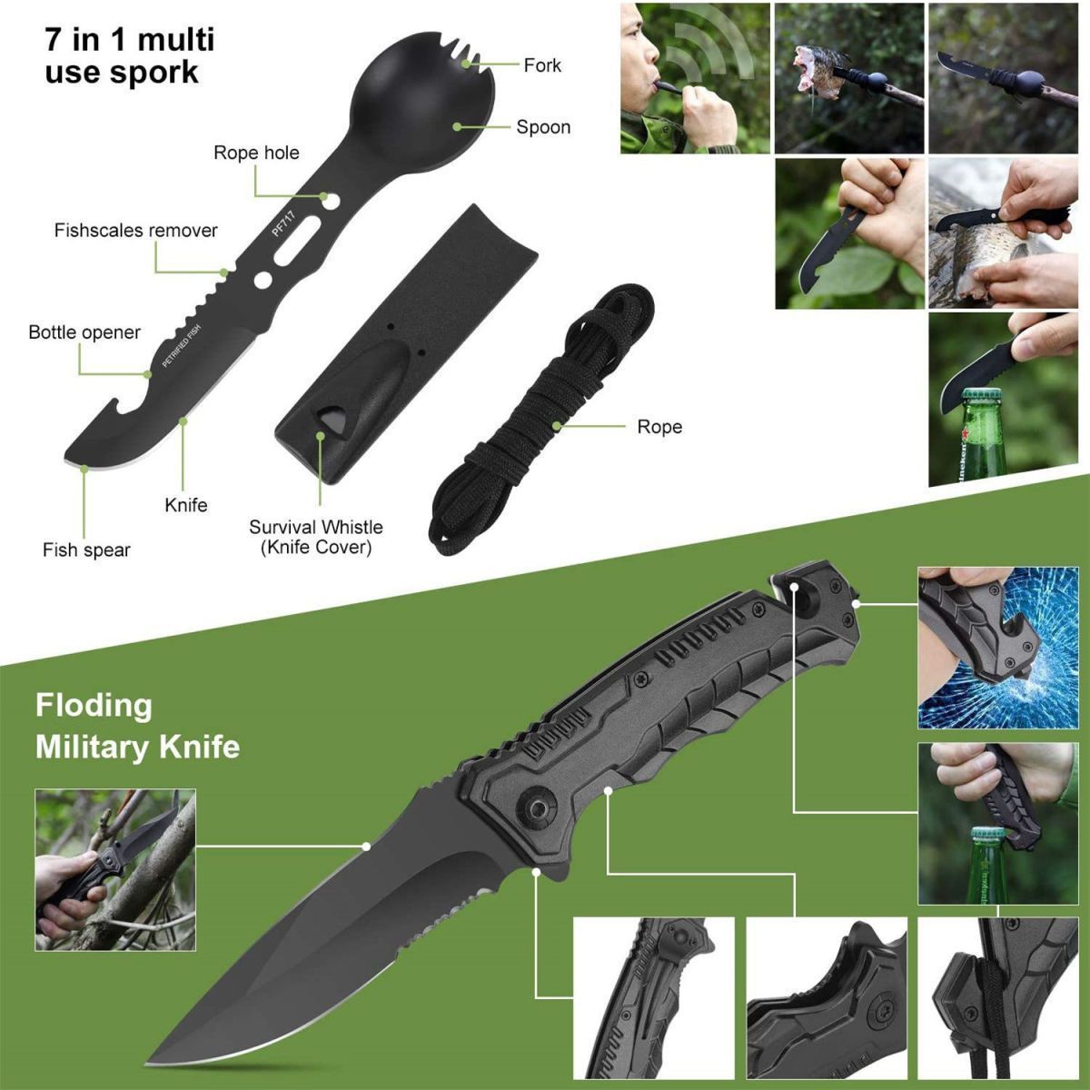 Multifunctional Field Tactical Survival Tool Kit Outdoor Camping Travel Emergency Survival Kit