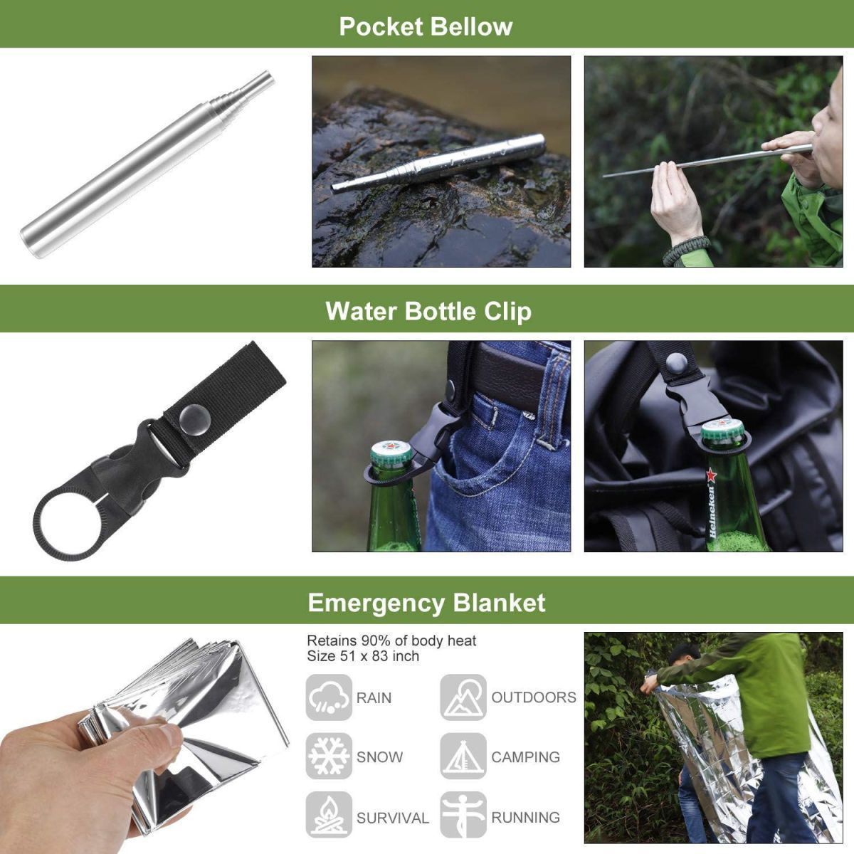 Multifunctional Field Tactical Survival Tool Kit Outdoor Camping Travel Emergency Survival Kit