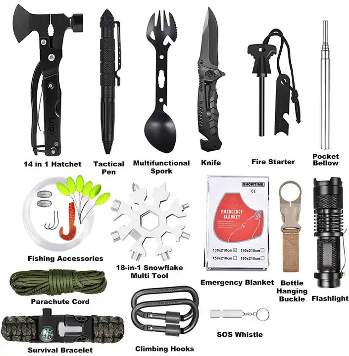 Multifunctional Field Tactical Survival Tool Kit Outdoor Camping Travel Emergency Survival Kit