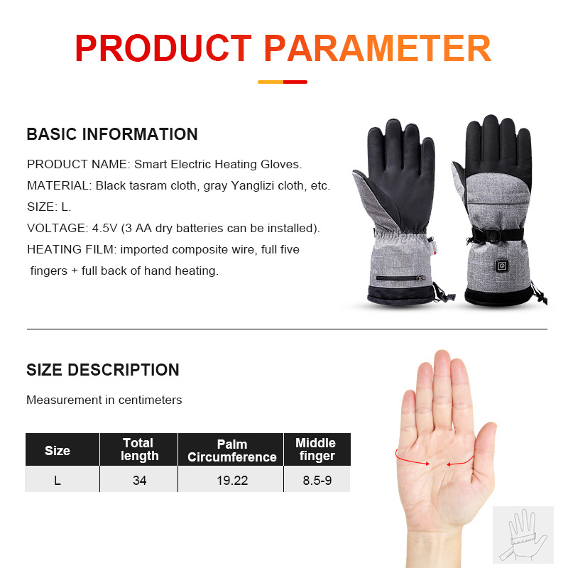 Waterproof Leather Riding Gloves Rechargeable Battery Powered Heated Men Motorcycle Gloves