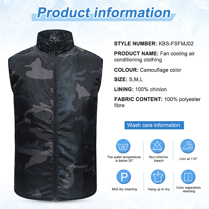 2022 Amazon Hot Sale Fan Clothing Summer Uv Proof Jacket Cool Vest with Two Big Fans