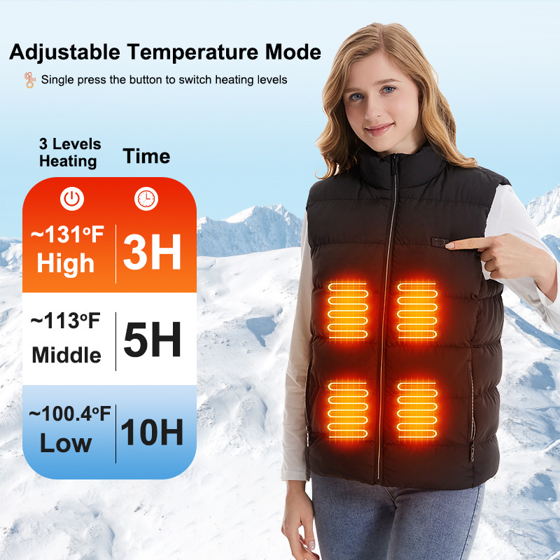 ultra warm self smart arris graphene heated work vest duran Adjustable size heated vest for womens mens