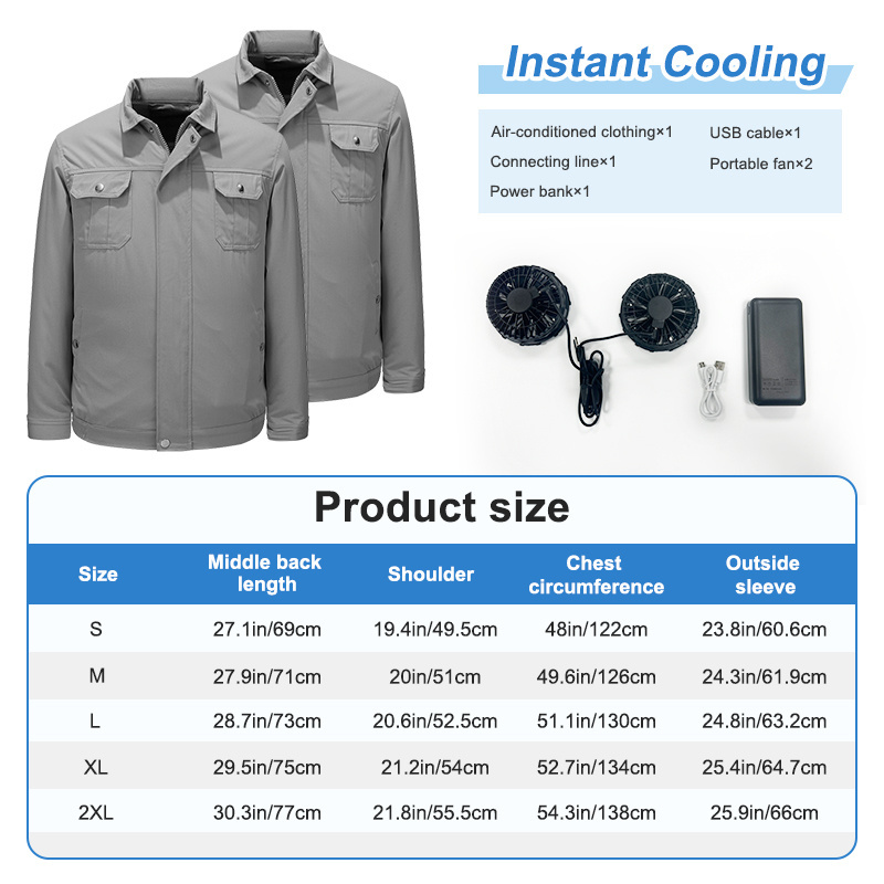 elastic breathable thin cozy aircon cooling jacket with cordless fan summer fan air conditioner cooling jacket