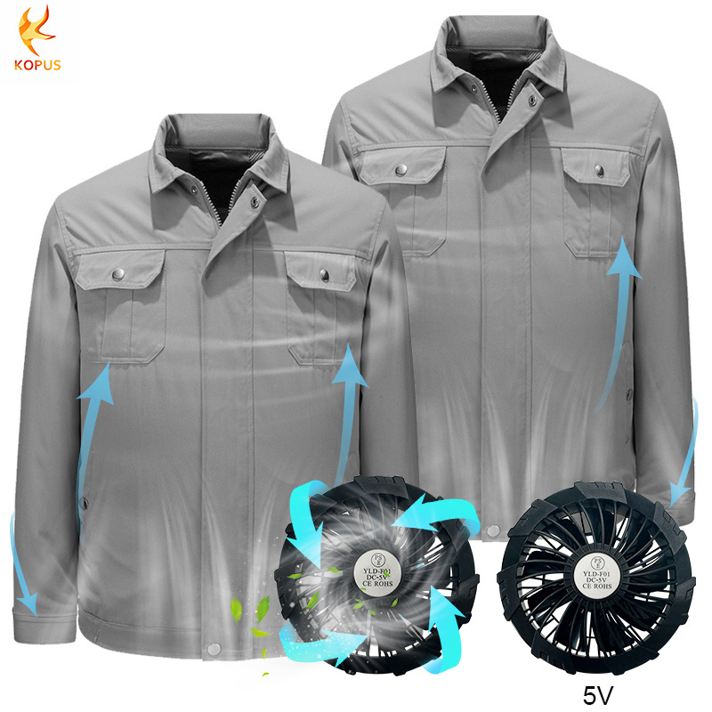 elastic breathable thin cozy aircon cooling jacket with cordless fan summer fan air conditioner cooling jacket