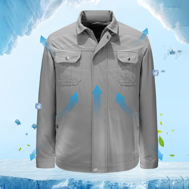 elastic breathable thin cozy aircon cooling jacket with cordless fan summer fan air conditioner cooling jacket