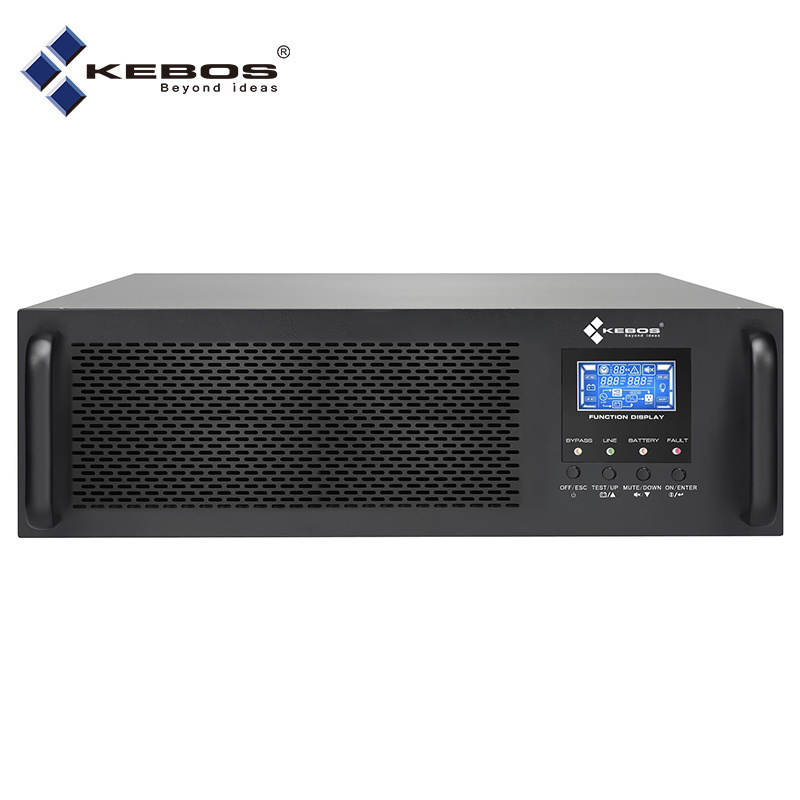 Kebos GR11 Pro- 10K Uninterrupted Power Supply 10kva 10kw Single Phase Surge Protector Online Rack Mount Ups With LCD Display