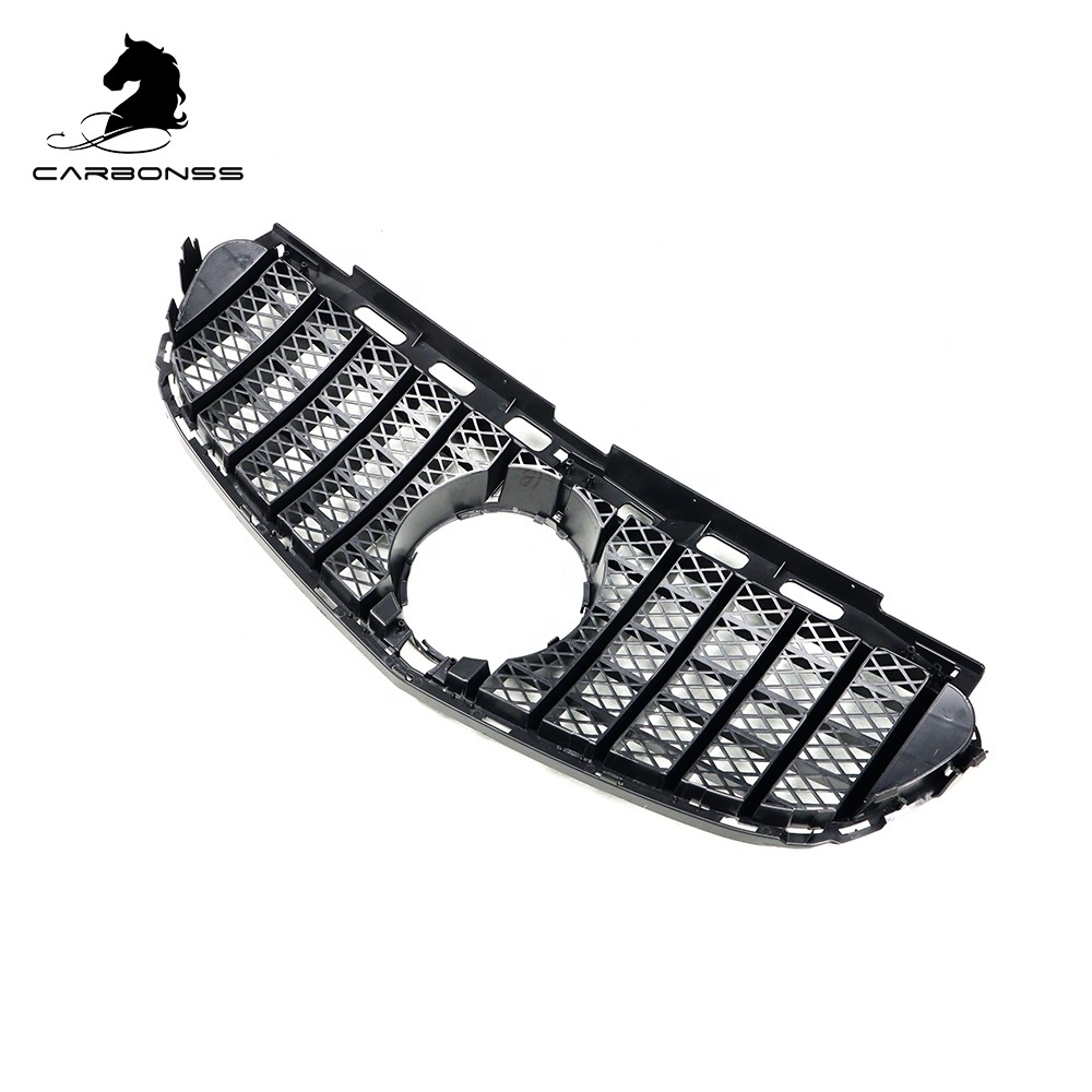 Chrome Front Bumper Center Grill GT Grille For Mercedes-Benz W212 2014-2015