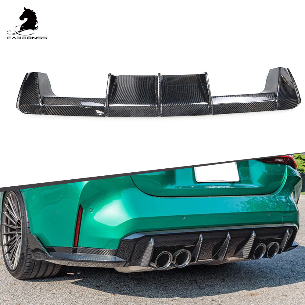 Car Accessories EURO Style Dry Carbon Rear Bumper Diffuser For BMW G80 G82 M3 M4 2021+