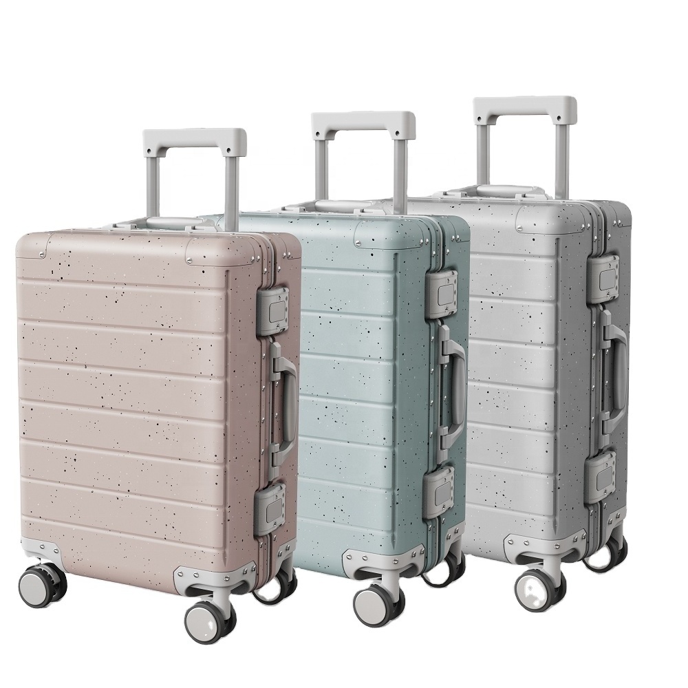 Small Aluminum Case Luggage Logo Color Size Customized Pink White Black Detachable Wheels With Handle