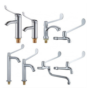 new deck mounted brass chrome plating cold water only ADA Handicap long handle medical basin tap faucet for Disabled