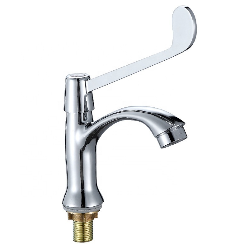 new deck mounted brass chrome plating cold water only ADA Handicap long handle medical basin tap faucet for Disabled