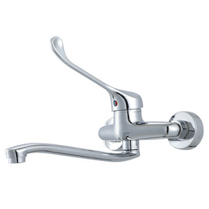 Wall mount mounted brass chrome ADA Handicap elbow open long handle medical bath kitchen faucet mixer for Disabled