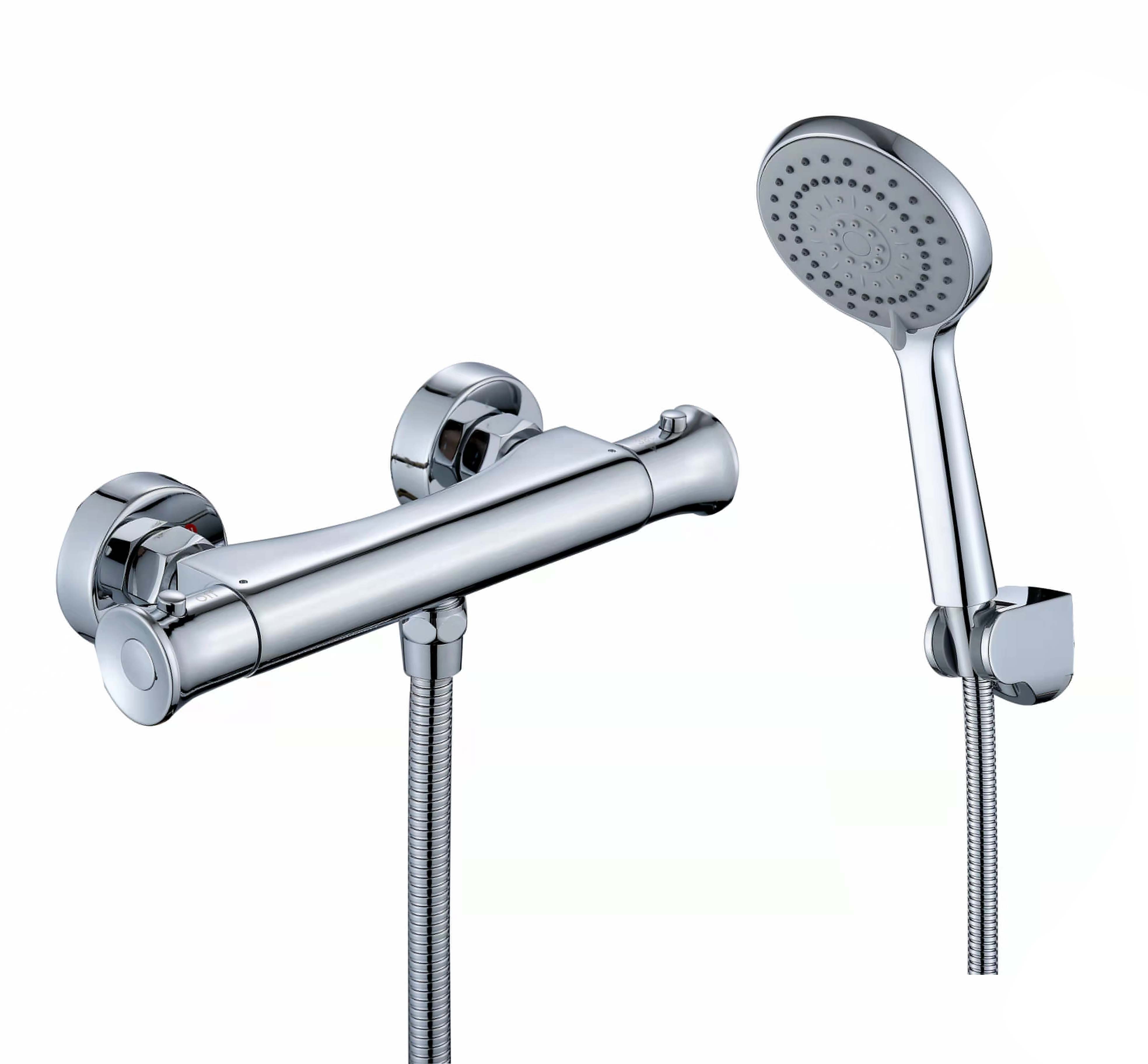 European Style exposed installation Max Temperature 38 degree UK Wras certificate Brass Thermostatic shower mixer faucet