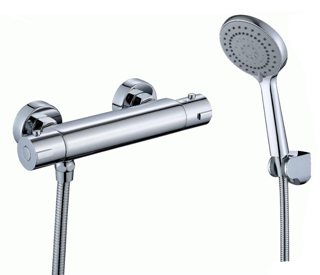 European Style exposed installation Max Temperature 38 degree UK Wras certificate Brass Thermostatic shower mixer faucet