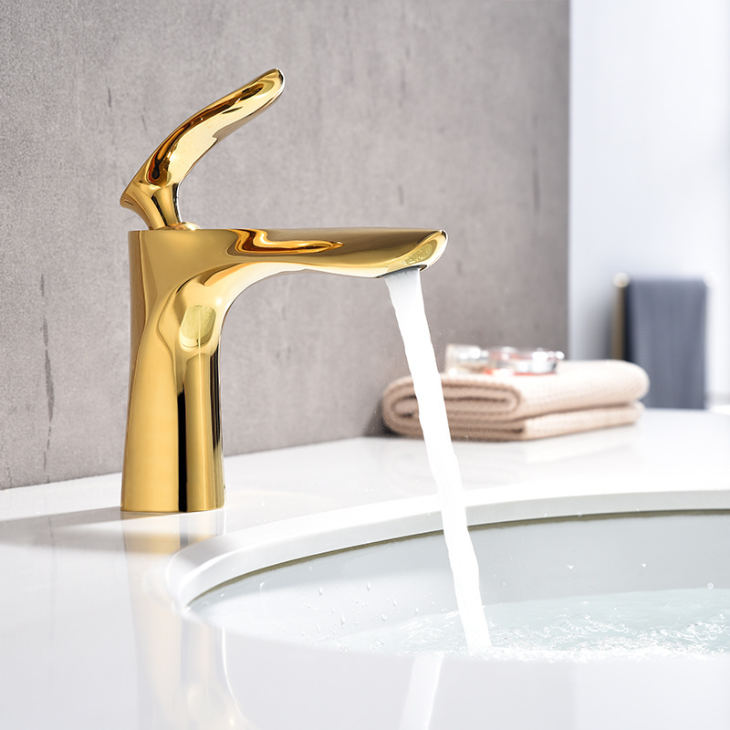 New fashion hot sell fancy high end American USA standard cUPC brass bathroom gold lav lavatory faucet with maple leaf handle