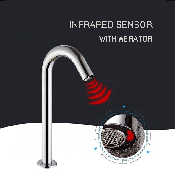 Smart Automatic Touchless Bathroom Sensor Water Saver Basin Sink Faucet Brass Infrared Sensor Automatic Faucet Set For Bathroom