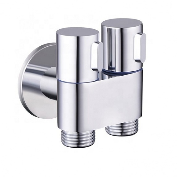 High Quality 1 In 2 Out Dual Control Valve Stainless Toilet Bidet Diverter Valve 3 Way Kitchen Faucet Adapter