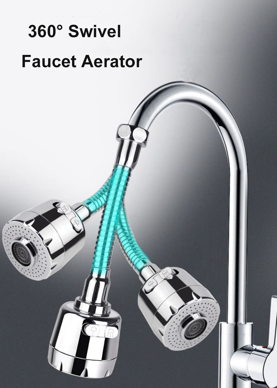 KEDAH 360 Degree Washbasin Tap Extender Universal Splash Filter Faucet Multi Function Faucet Aerator Tap Extender Faucet