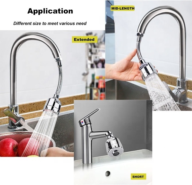 KEDAH 360 Degree Washbasin Tap Extender Universal Splash Filter Faucet Multi Function Faucet Aerator Tap Extender Faucet