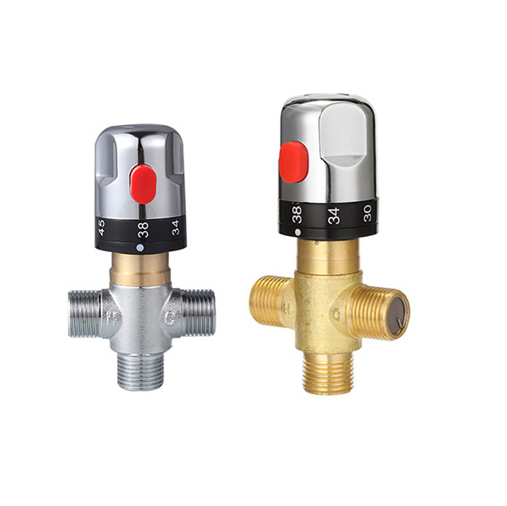 Hot Sell Brass 3 Way Thermostatic Mixing Valve Water Temperature Control 3 Way Shower Diverter Valve