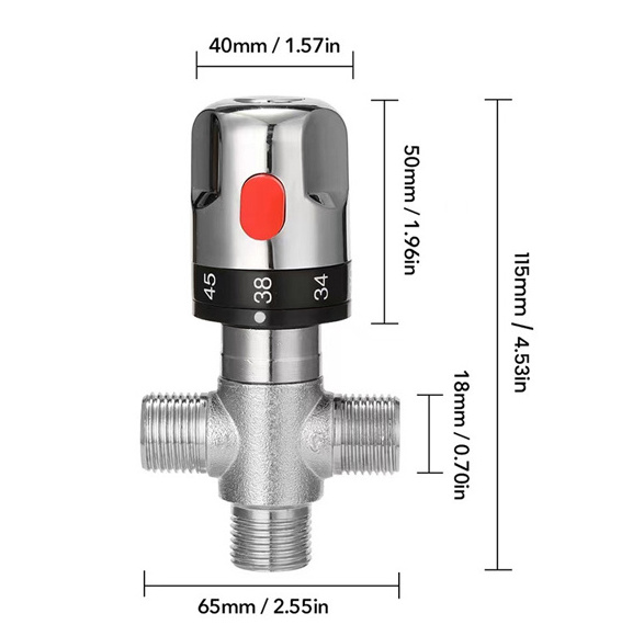 Hot Sell Brass 3 Way Thermostatic Mixing Valve Water Temperature Control 3 Way Shower Diverter Valve