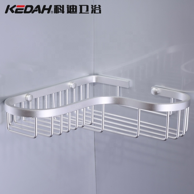 Factory Wholesale Price Wall Mounted Bathroom Shelves Triangle Storage Basket Corner Shower Caddy For Bathroom