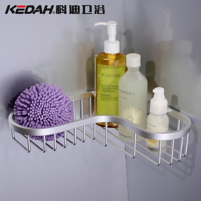 Factory Wholesale Price Wall Mounted Bathroom Shelves Triangle Storage Basket Corner Shower Caddy For Bathroom