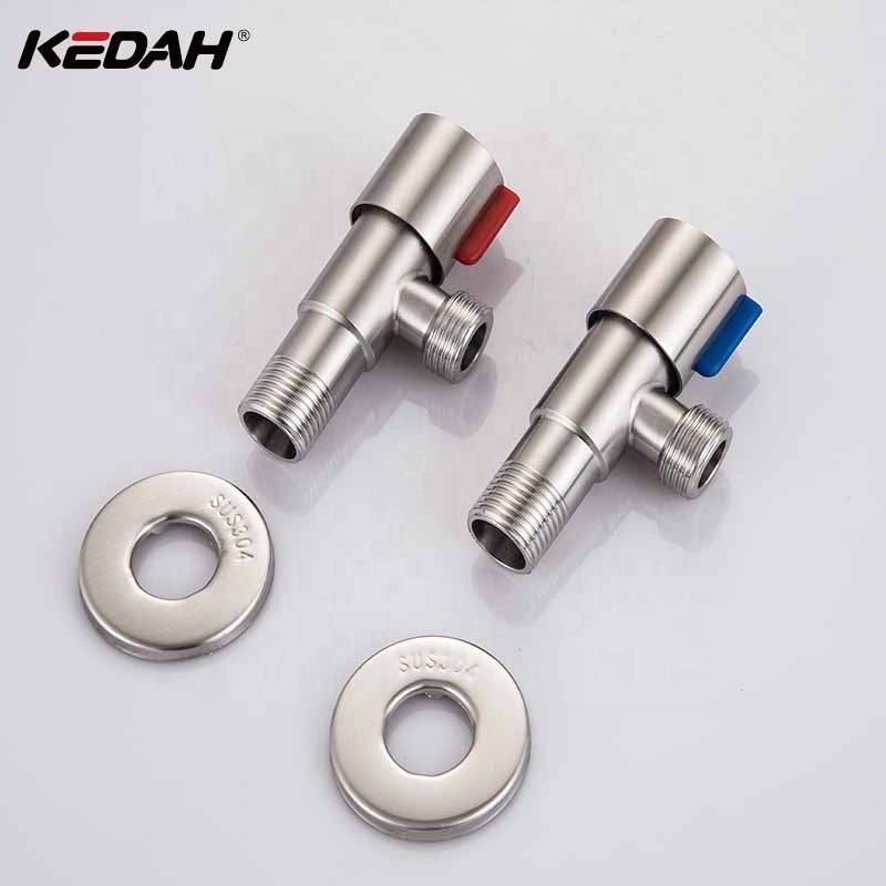 KEDAH G1/2 Angle Stop Valve 304 Stainless Steel Brushed Nickel Angle Valve