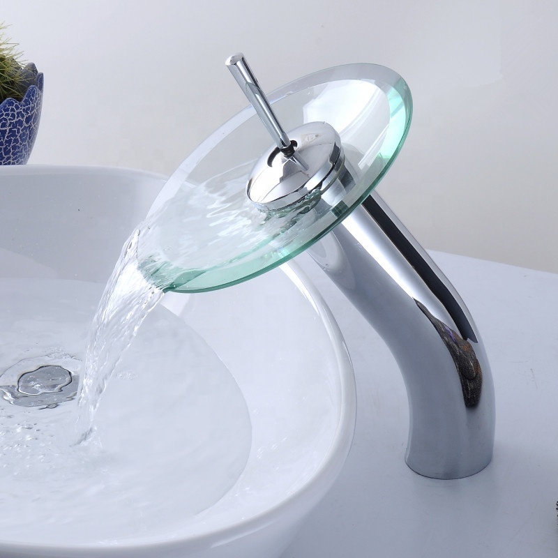 KEDAH sanitary faucet tall vessel sink faucet bathroom brass material glass spout basin mixer faucet