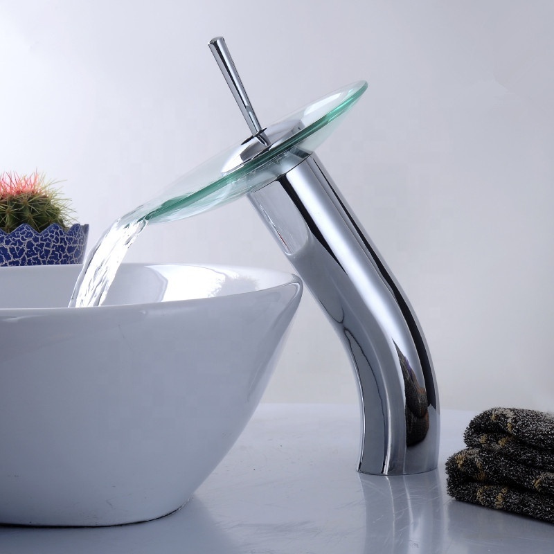 KEDAH sanitary faucet tall vessel sink faucet bathroom brass material glass spout basin mixer faucet