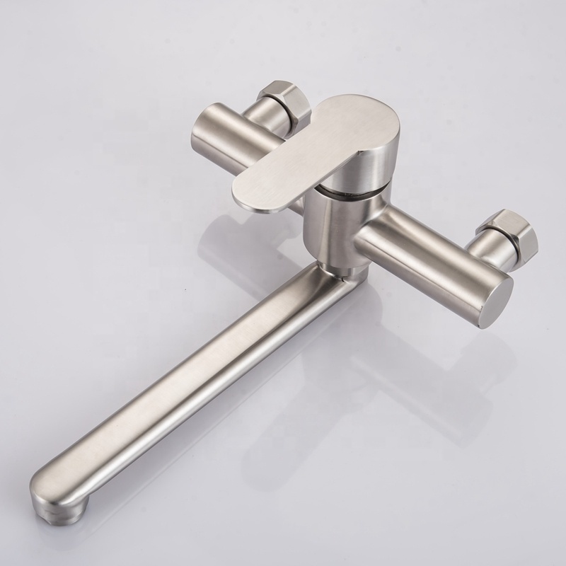 KEDAH sanitary ware kitchen faucet wall mounted kitchen sink faucet 304 brushed nickel water tap