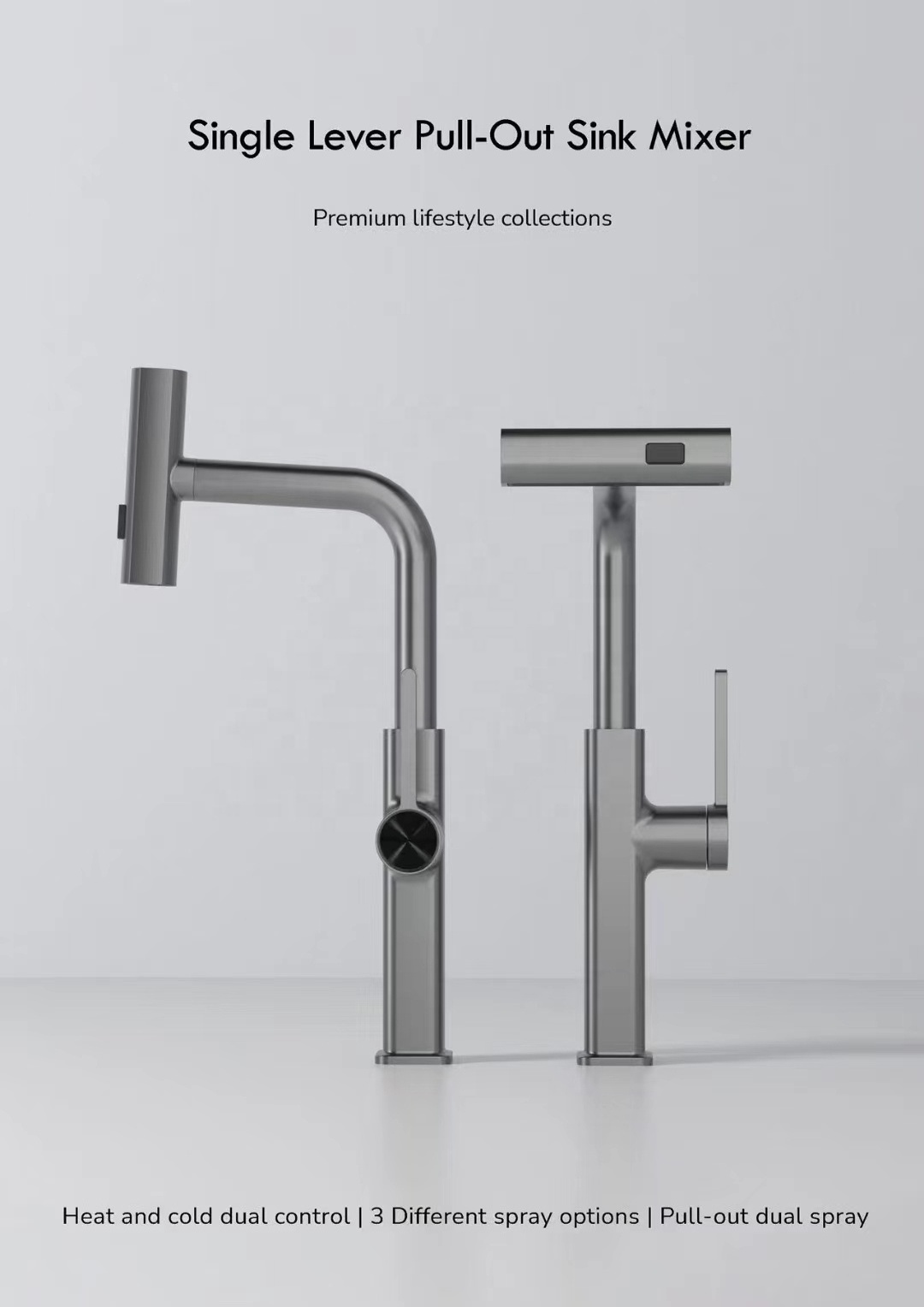 New Design Smart Sink Faucet Digital Display Waterfall Pull Out Kitchen Taps Hot And Cold Mixer Kitchen Faucet