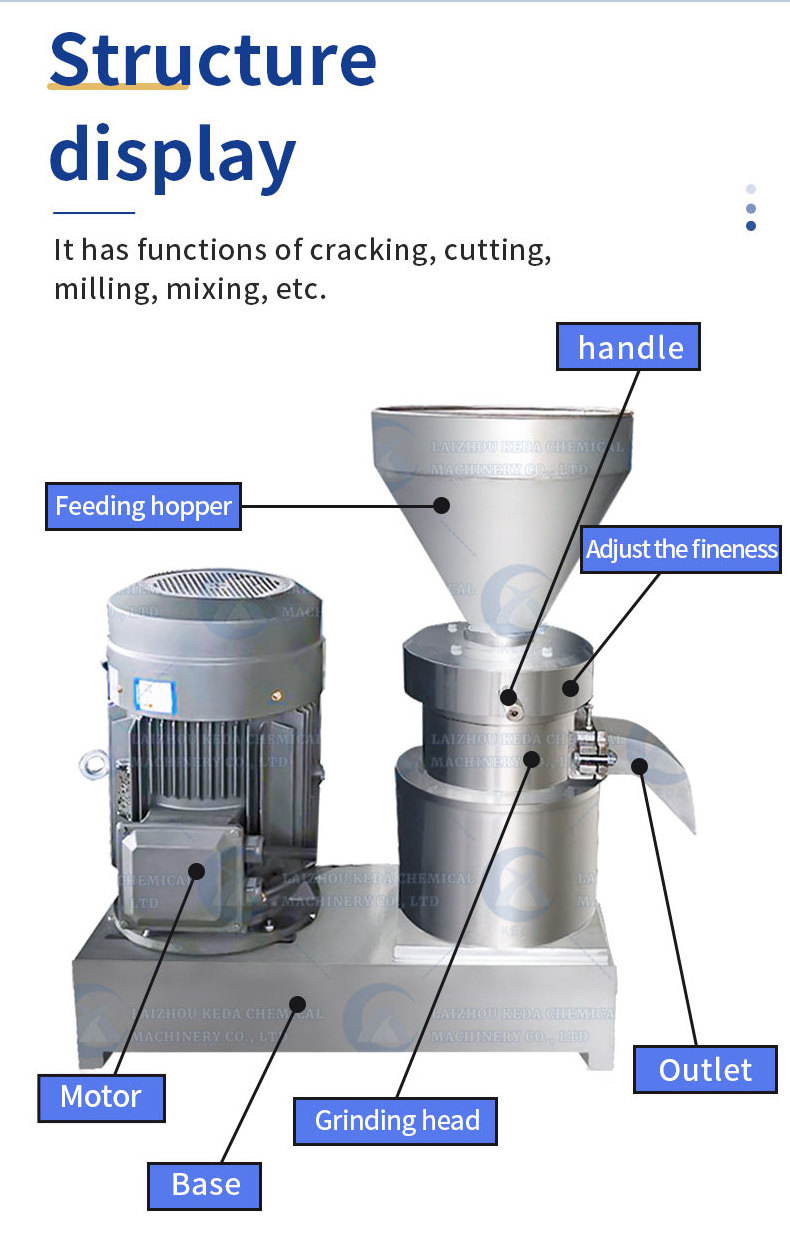 Tomato paste processing equipment chili sauce colloid mill peanut butter making machine