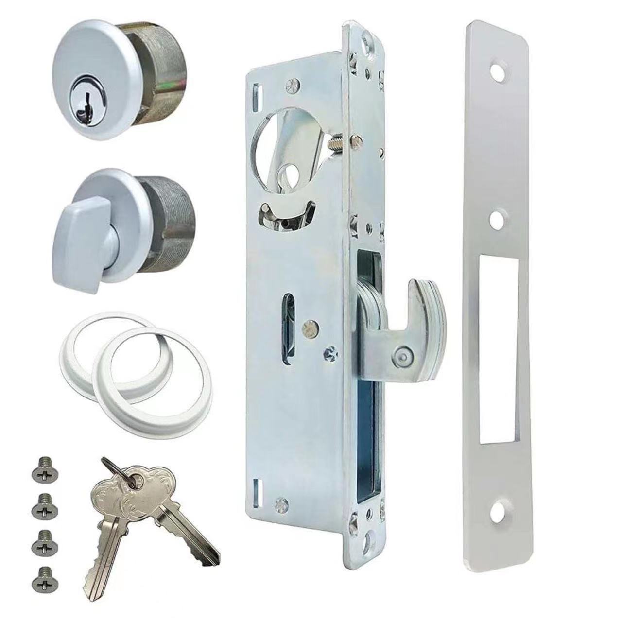 Hidden Mortise Hardware Cylinder Security Door Lock Zinc Alloy Sliding Door Hook Latch Lock