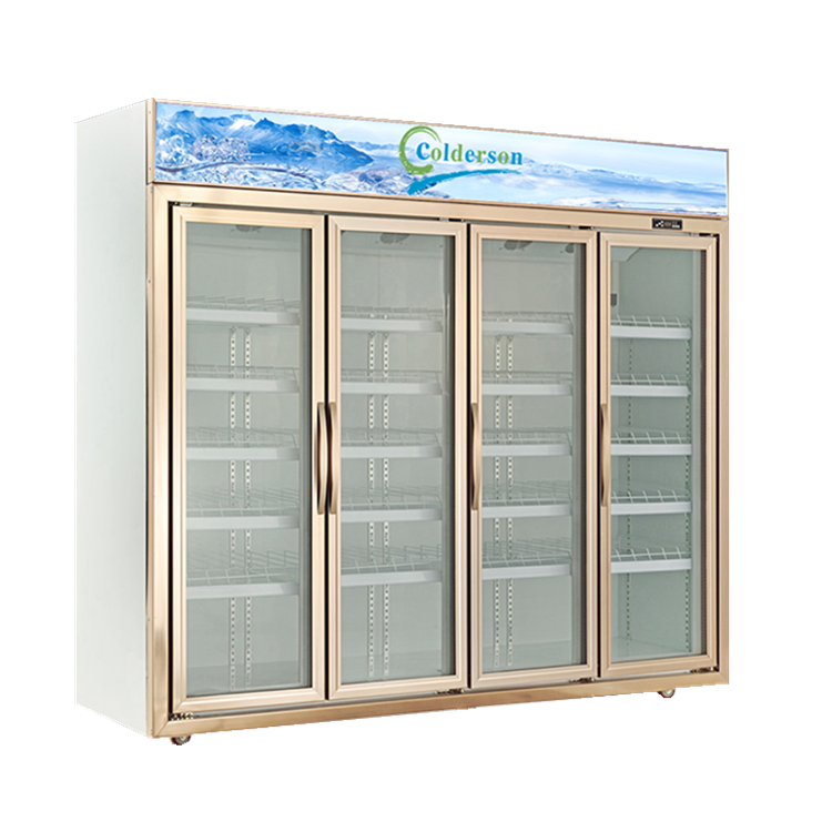 Pepsi refrigerator with 4 glass door cabinet beverage/drink display cooler refrigerator for supermarket