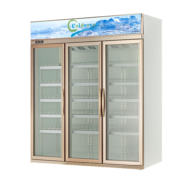 Pepsi refrigerator with 4 glass door cabinet beverage/drink display cooler refrigerator for supermarket