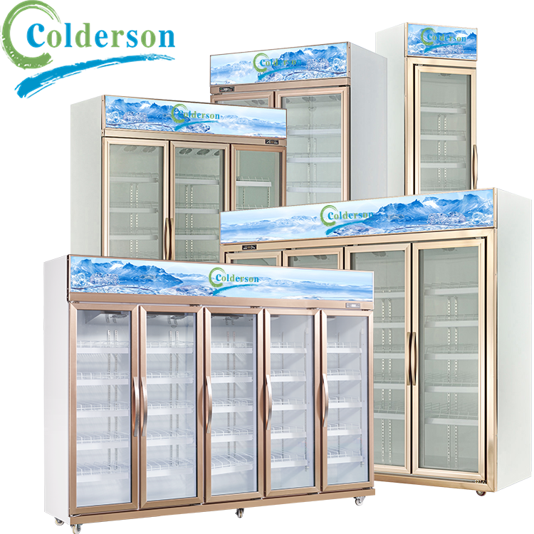 Supermarket glass door beverage Cabinets Commercial Refrigerator beer cooler upright used display refrigerator