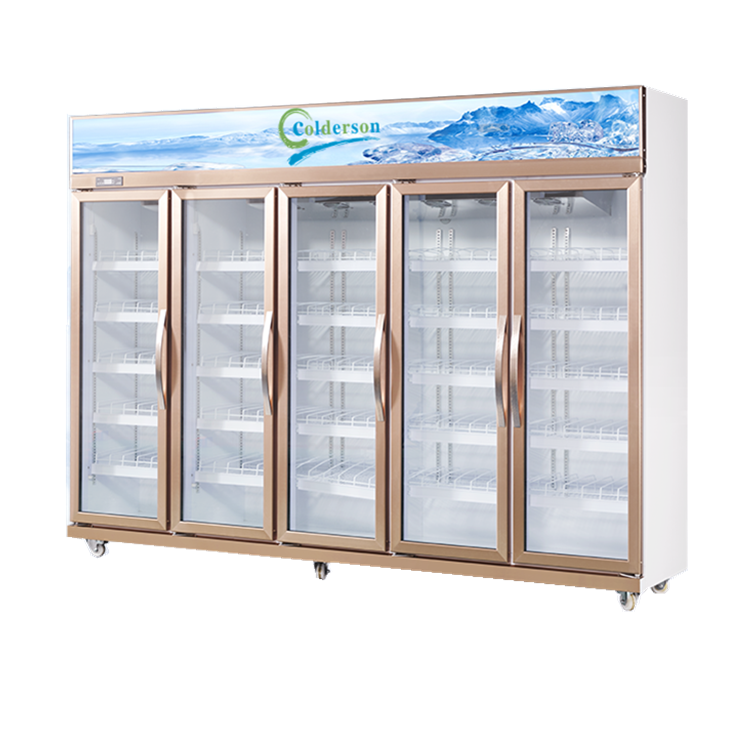 Supermarket glass door beverage Cabinets Commercial Refrigerator beer cooler upright used display refrigerator