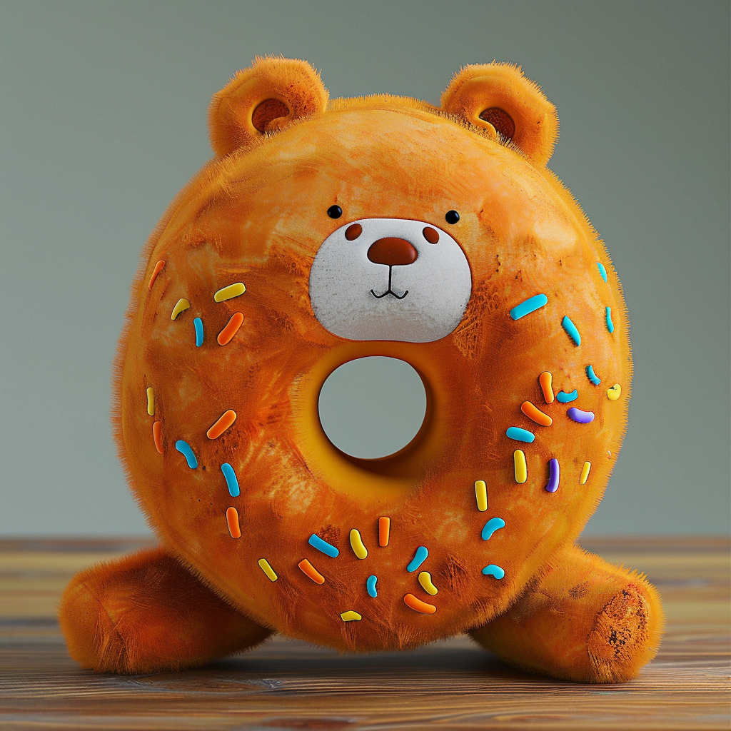 Stuffed Animal Customized Plush Toys Plush Teddy Bear Donut Shape Bed Home Decor  Birthday Gift For Kids