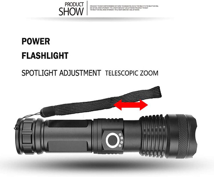 5 Modes Zoomable Handheld Light Flashlights,Rechargeable 3000 High Lumens Led Tactical Flashlight