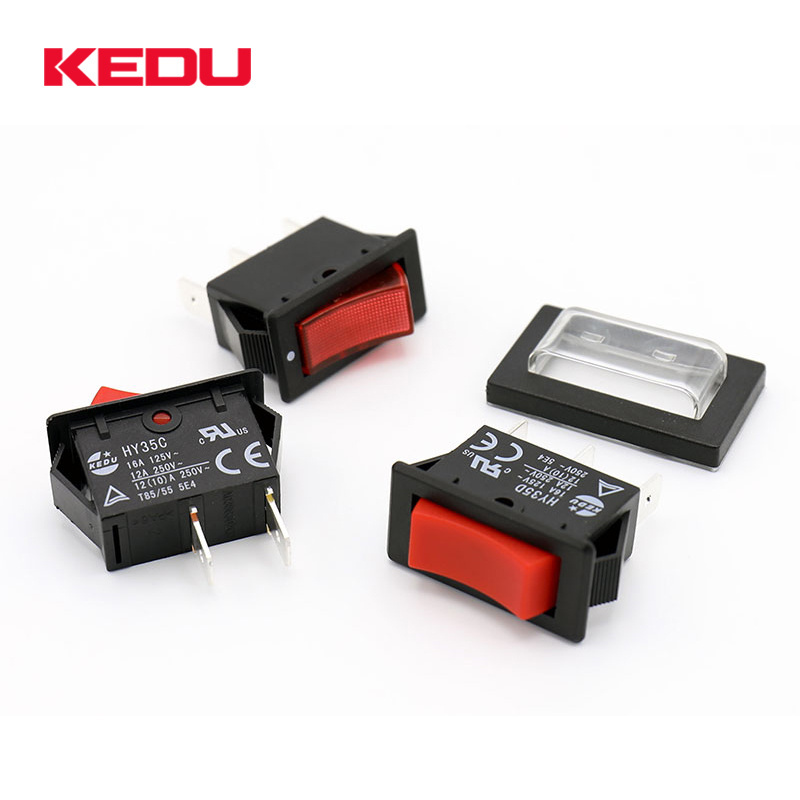 KEDU HY35 Mini ON OFF Red Lamp Boat Rocker Switch With UL TUV CE CQC